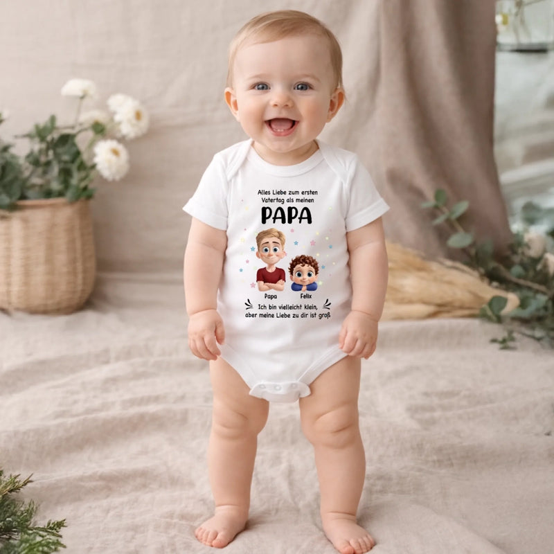 Personalisierte Babybody – Geschenk zum ersten Vatertag – Erster Vatertag als Papa
