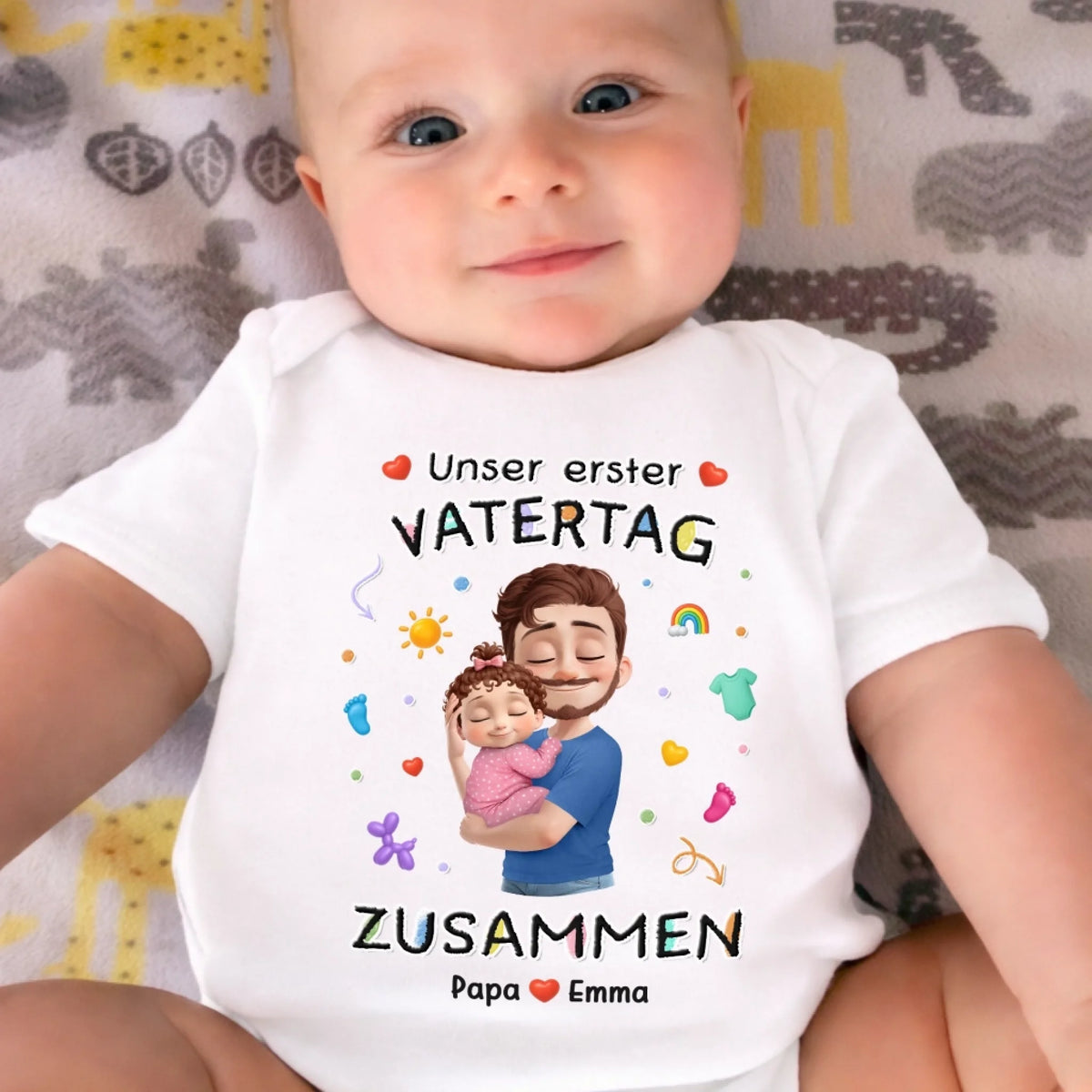 Personalisierte Babybody – Geschenk zum ersten Vatertag – Mein Erster Vatertag Mit Dir