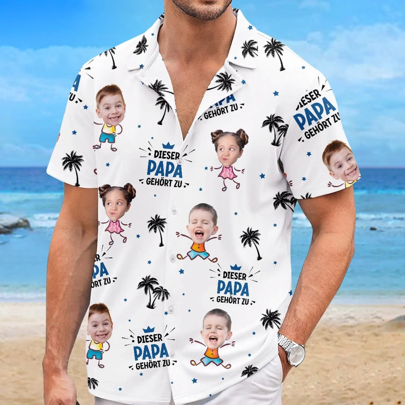 Personalisiertes Hawaiihemd mit Foto – Vatertagsgeschenke für Papa, Opa – Papa ist vergeben