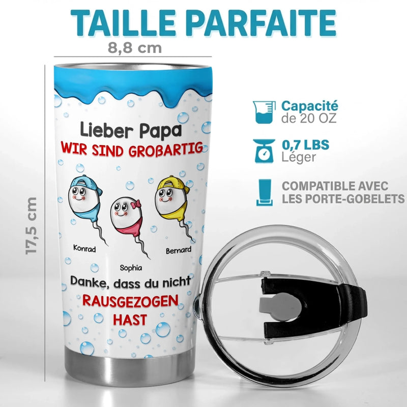 Personalisierter Becher – Vatertagsgeschenke für Papa, Opa – Lieber Papa Wir Sind Großartig