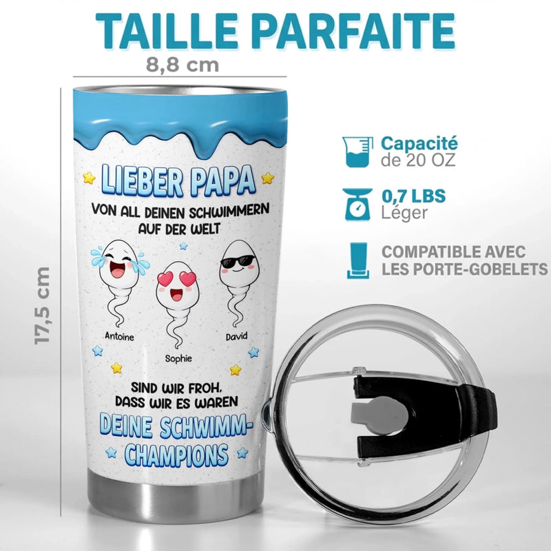Personalisierter Becher – Vatertagsgeschenke für Papa, Opa – Ich war der Schnellste
