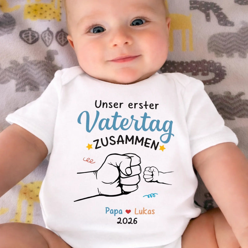 Personalisierte Babybody – Geschenk zum ersten Vatertag – Unser erster Vatertag als Familie
