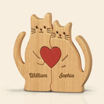 Personalisiertes Holzpuzzle – Geschenk für Paare – Du bist das Schnurren zu meinem Miau
