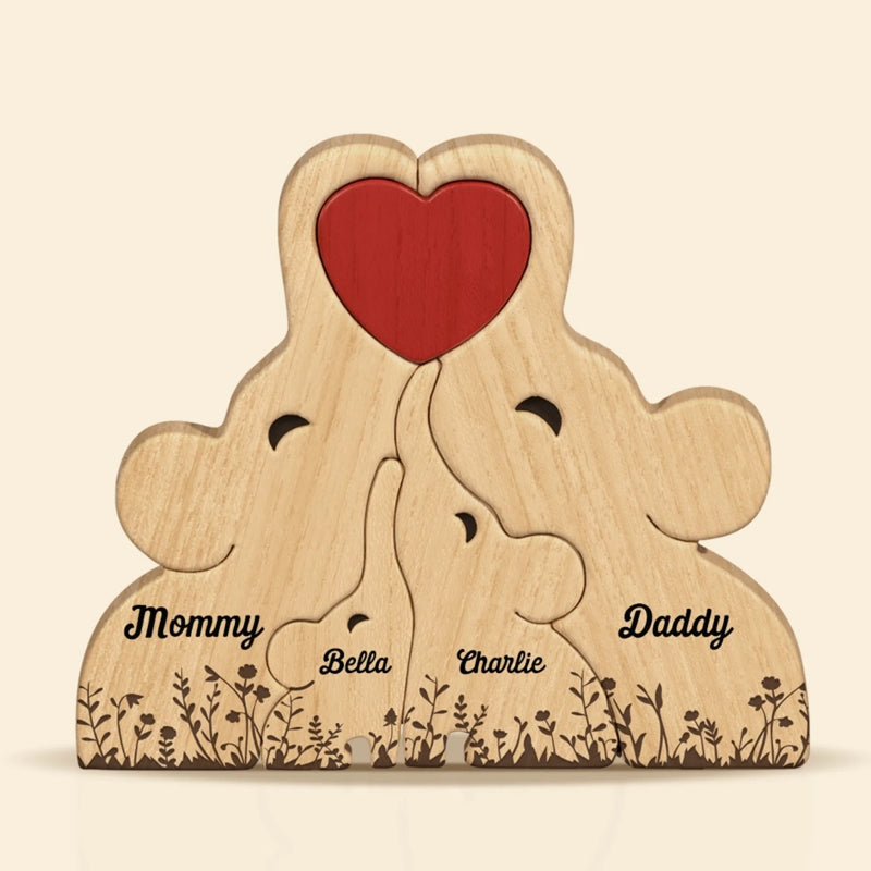 Personalisiertes Holzpuzzle – Geschenk für Familie – Die Familie ist das Wichtigste