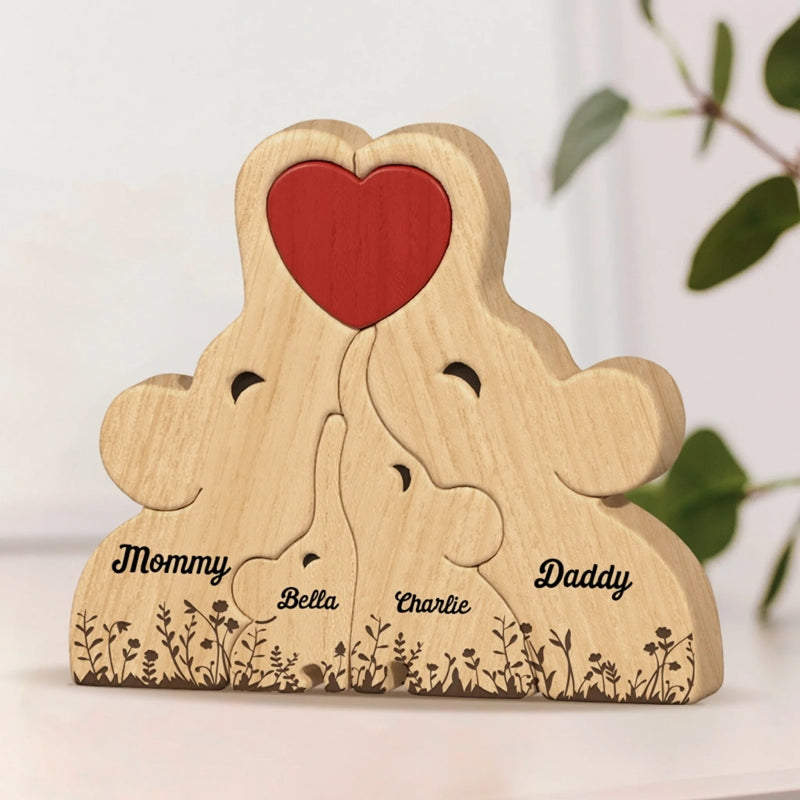 Personalisiertes Holzpuzzle – Geschenk für Familie – Die Familie ist das Wichtigste