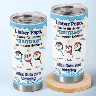 Personalisierter Becher – Vatertagsgeschenke für Papa, Opa – Danke für deine Beteiligung an mir
