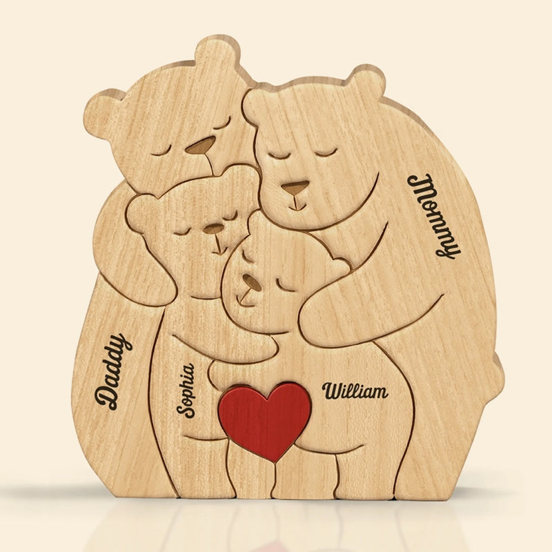 Personalisiertes Holzpuzzle – Geschenk für Familie – Wir sind eine wunderschöne Familie