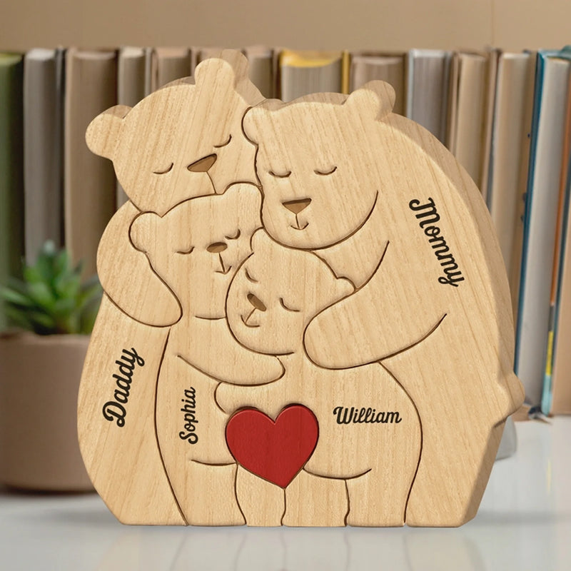 Personalisiertes Holzpuzzle – Geschenk für Familie – Wir sind eine wunderschöne Familie