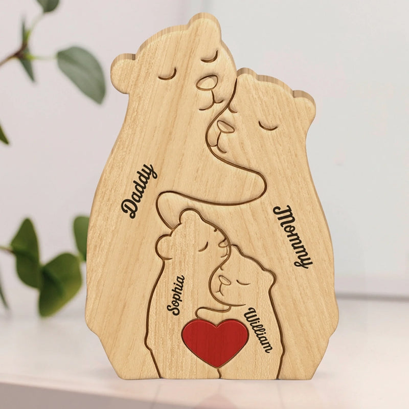 Personalisiertes Holzpuzzle – Geschenk für Familie – Ich liebe meine Familie