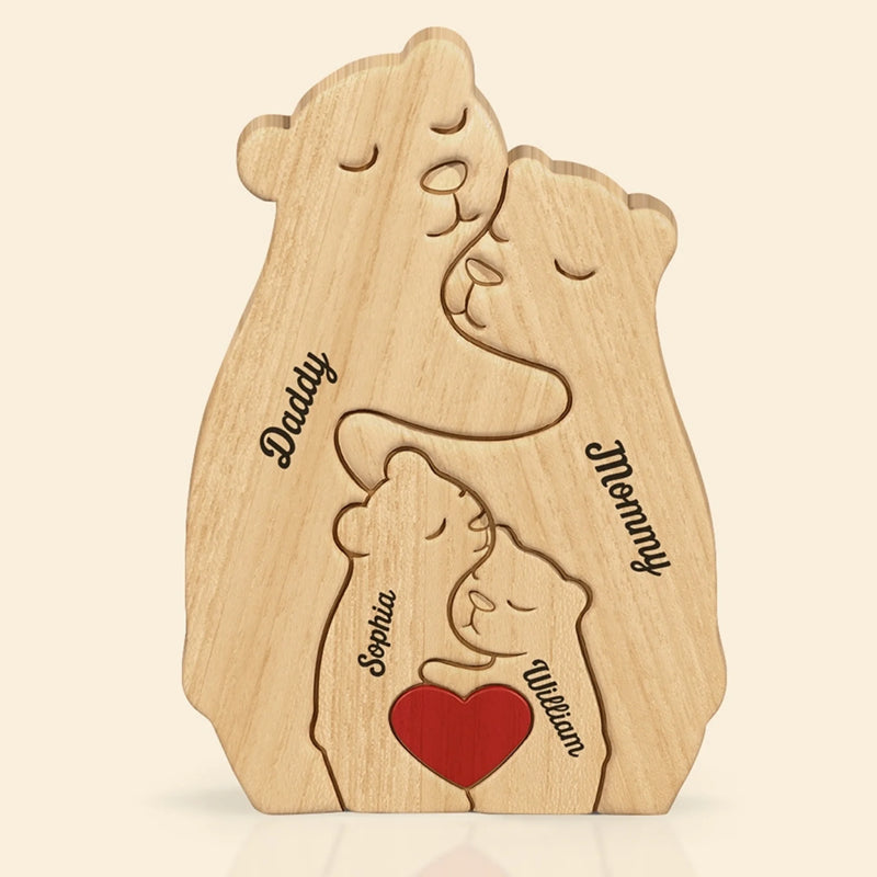 Personalisiertes Holzpuzzle – Geschenk für Familie – Ich liebe meine Familie