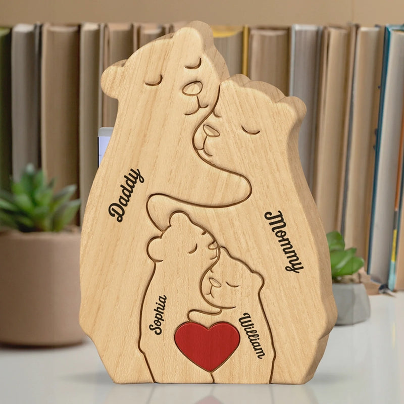 Personalisiertes Holzpuzzle – Geschenk für Familie – Ich liebe meine Familie