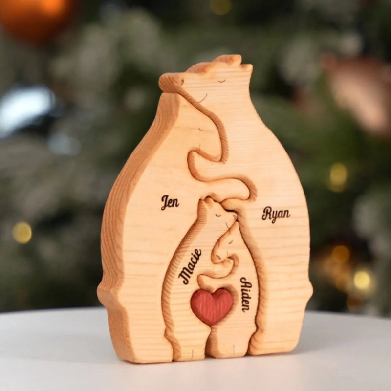 Personalisiertes Holzpuzzle – Geschenk für Familie – Die Familie ist alles