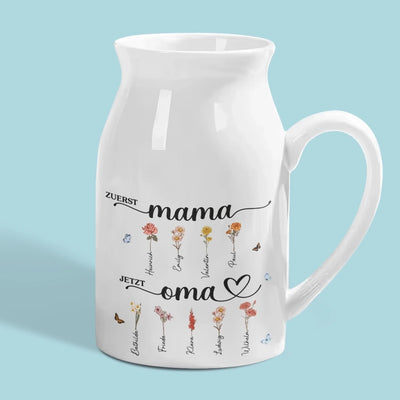 Personalisierte Blumenvase – Geschenk für Mama, Oma – Der Frauengarten des Hauses