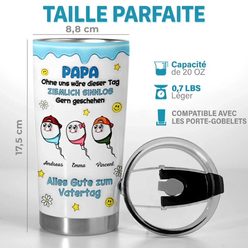 Personalisierter Becher – Vatertagsgeschenke für Papa, Pappi – Ohne Uns Wäre Ziemlich Sinnlos