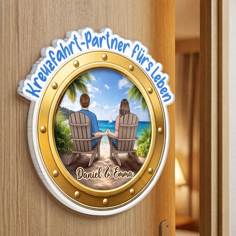 Personalisierter Acrylmagnet – Geschenk für Paar – Kreuzfahrt-Partner fürs Leben