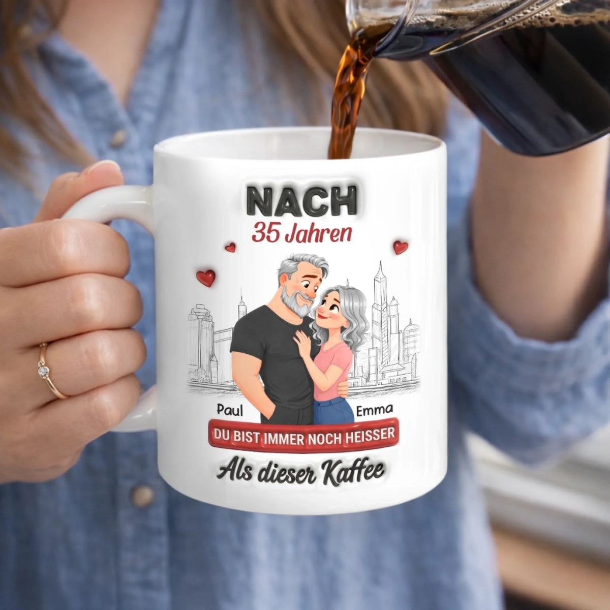 Personalisierte Tasse – Geschenk für Paar – Immer noch heißer als Kaffee