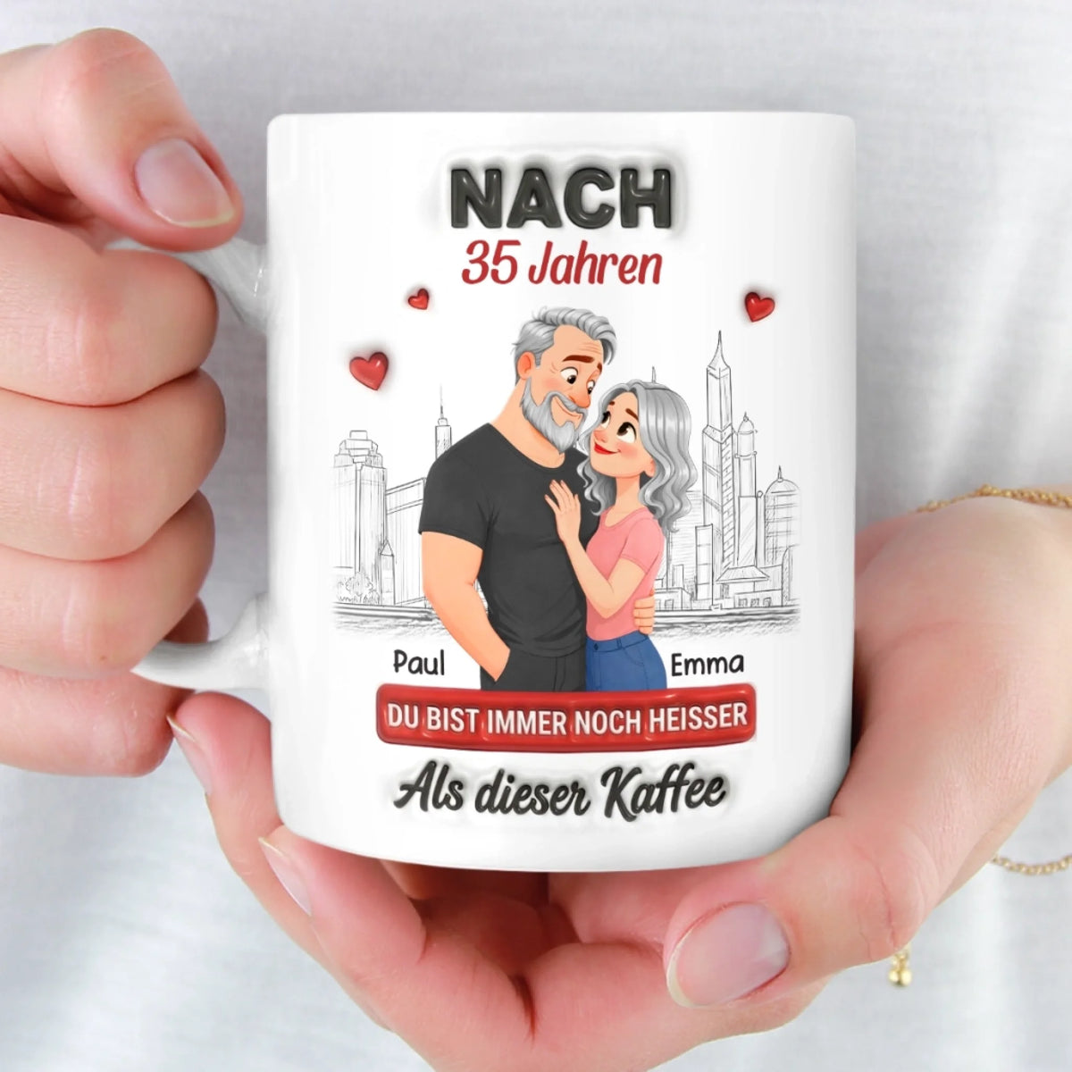 Personalisierte Tasse – Geschenk für Paar – Immer noch heißer als Kaffee
