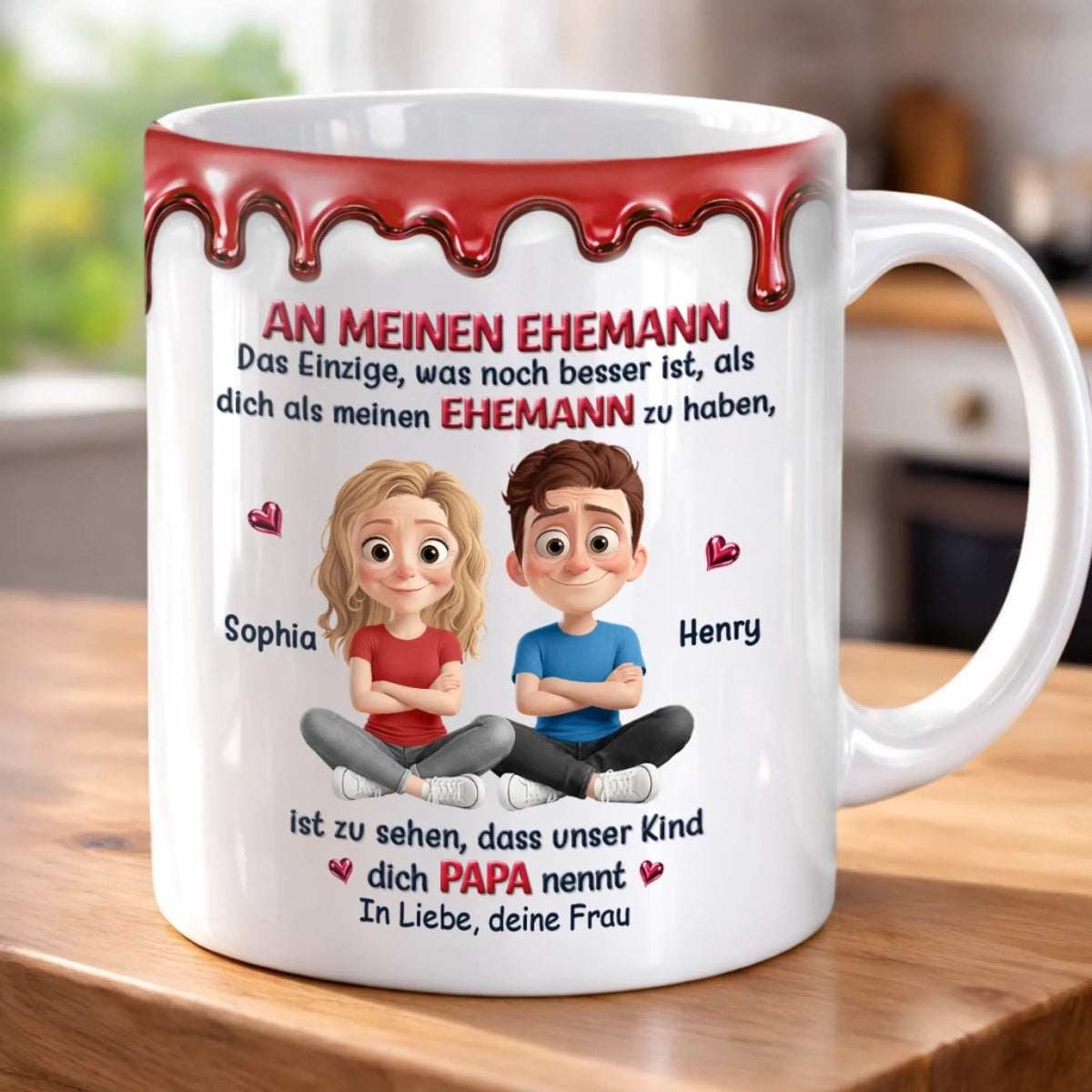 Personalisierte Tasse – Geschenk für Paar – Mein Mann, mein Papa, mein Alles