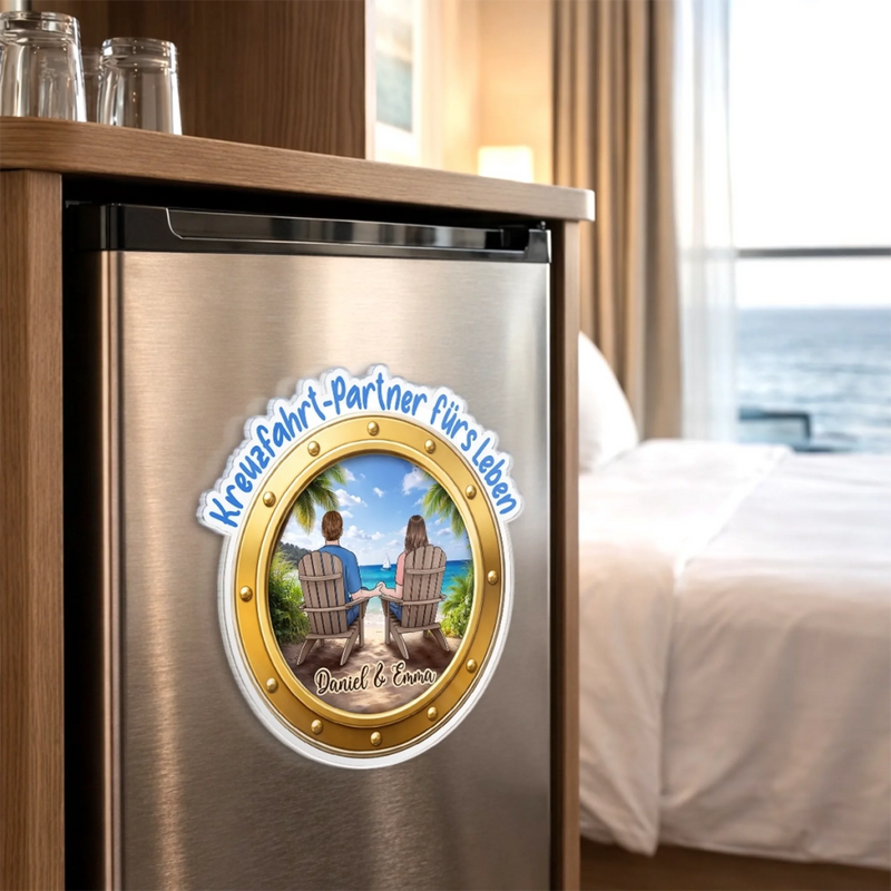 Personalisierter Acrylmagnet – Geschenk für Paar – Kreuzfahrt-Partner fürs Leben