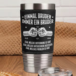 Personalisierter Thermobecher mit Lederhülle – Geschenk für Bruder – Ein Bruder für immer