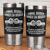 Personalisierter Thermobecher mit Lederhülle – Geschenk für Bruder – Ein Bruder für immer