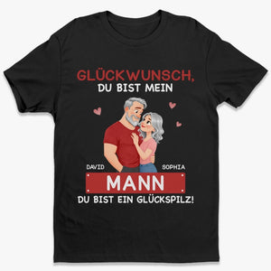 Personalisiertes Unisex-T-Shirt – Geschenk für Paar – Du bist mein Glück