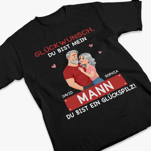 Personalisiertes Unisex-T-Shirt – Geschenk für Paar – Du bist mein Glück
