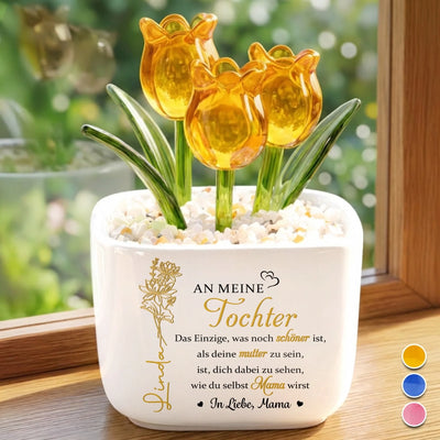 Personalisierte ewige Tulpen im Glas – Geschenk für Tochter – Für immer an deiner Seite