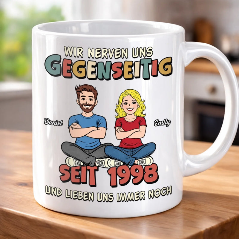 Personalisierte Tasse – Geschenk für Paar – Wir Nerven Uns, Aber Es Passt
