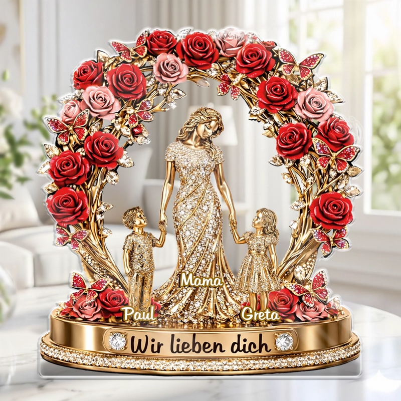 Personalisierte Acrylplakette – Muttertagsgeschenk für Mama, Oma - Wir Lieben Dich Am Allermeisten