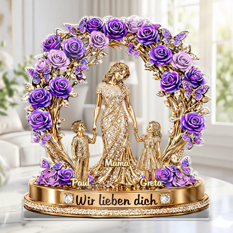 Personalisierte Acrylplakette – Muttertagsgeschenk für Mama, Oma - Wir Lieben Dich Am Allermeisten