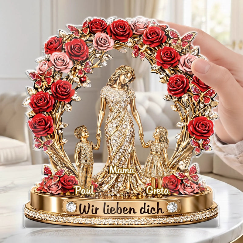 Personalisierte Acrylplakette – Muttertagsgeschenk für Mama, Oma - Wir Lieben Dich Am Allermeisten