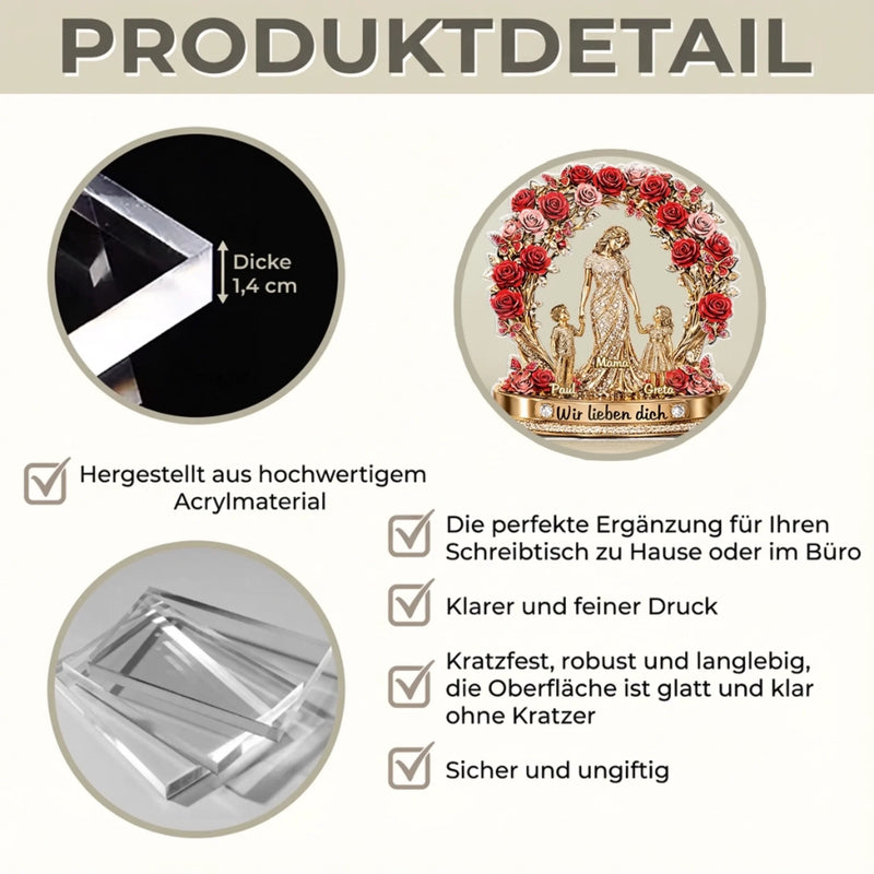 Personalisierte Acrylplakette – Muttertagsgeschenk für Mama, Oma - Wir Lieben Dich Am Allermeisten