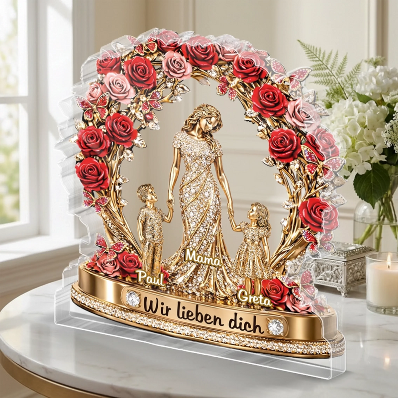 Personalisierte Acrylplakette – Muttertagsgeschenk für Mama, Oma - Wir Lieben Dich Am Allermeisten