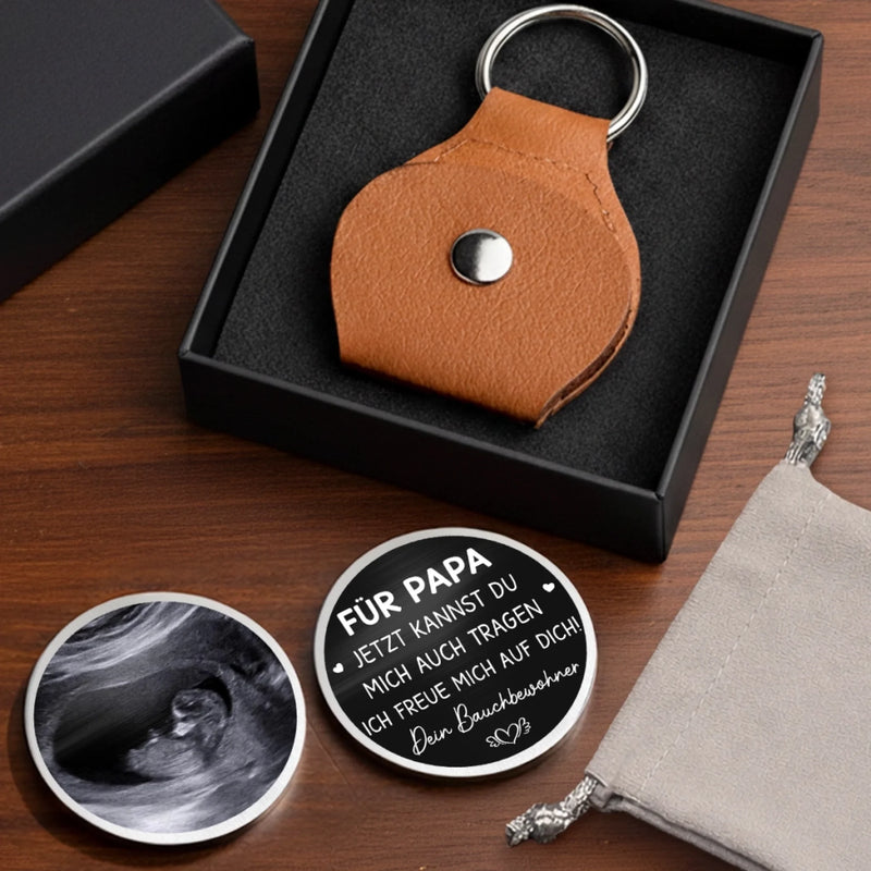 Personalisierter Taschenknuddler mit Foto – Geschenke Für Neue Papa – Bald Trägst Du Mich