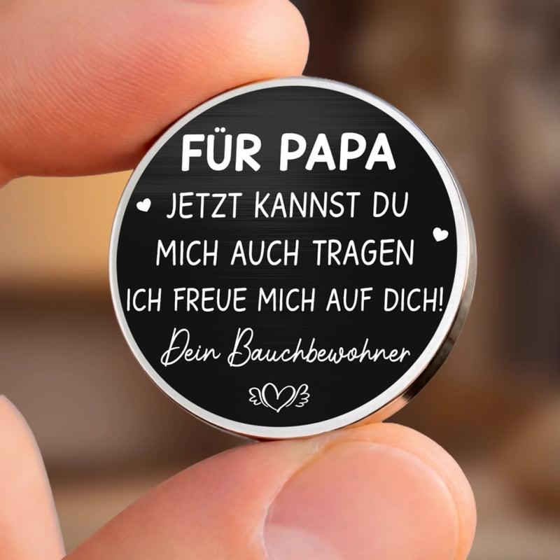Personalisierter Taschenknuddler mit Foto – Geschenke Für Neue Papa – Bald Trägst Du Mich