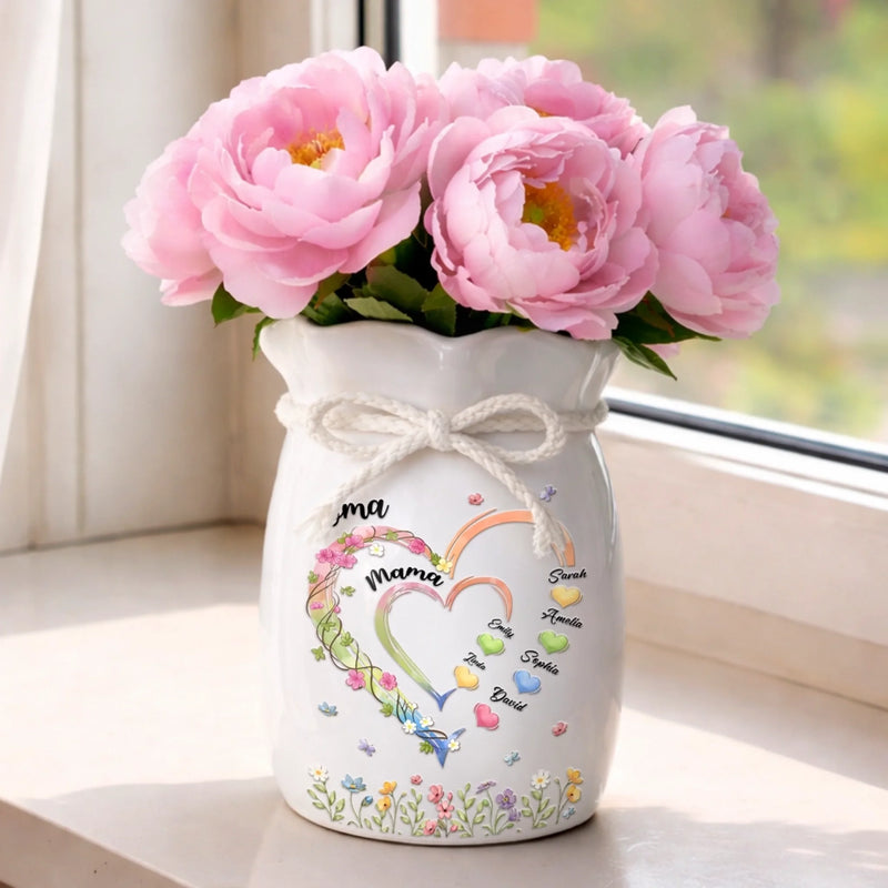 Personalisierte Blumenvase mit Seil – Muttertagsgeschenk für Mama, Oma – Diese Mama ist die Beste