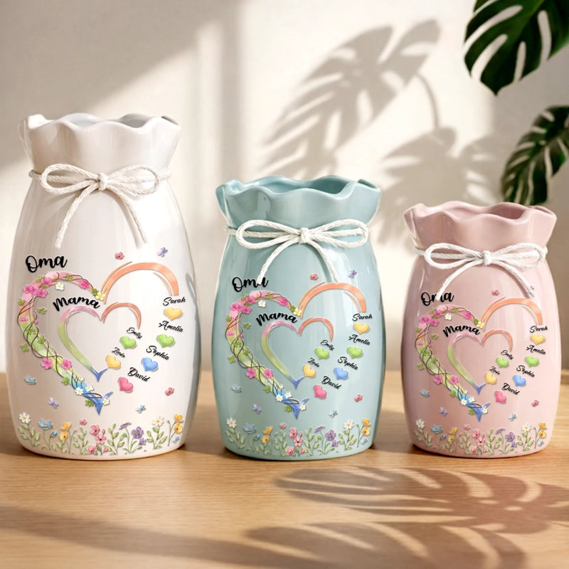 Personalisierte Blumenvase mit Seil – Muttertagsgeschenk für Mama, Oma – Diese Mama ist die Beste