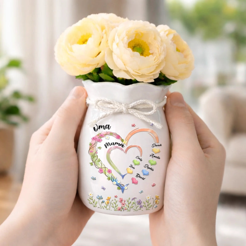 Personalisierte Blumenvase mit Seil – Muttertagsgeschenk für Mama, Oma – Diese Mama ist die Beste