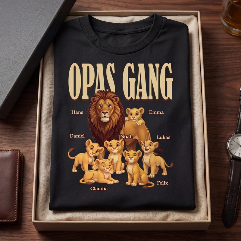 Personalisiertes Unisex-T-Shirt – Geschenk für Opa, Papa – Die Gang von Papa