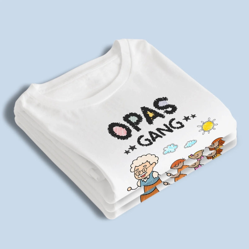 Personalisiertes Unisex-T-Shirt – Geschenk für Opa, Oma – Die Gang von Opa