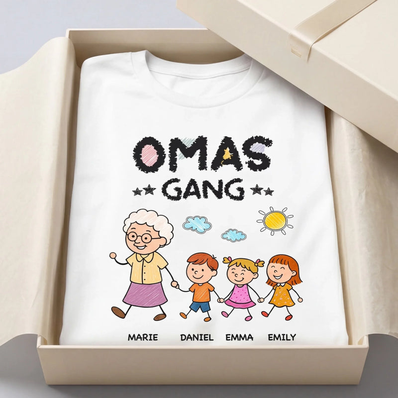Personalisiertes Unisex-T-Shirt – Geschenk für Opa, Oma – Die Gang von Opa