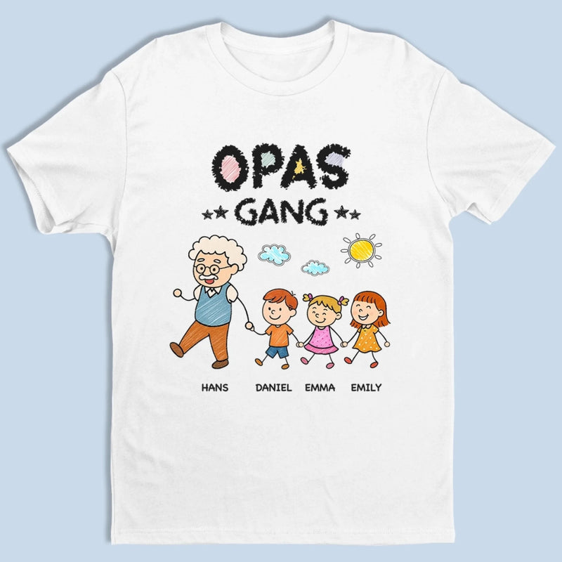 Personalisiertes Unisex-T-Shirt – Geschenk für Opa, Oma – Die Gang von Opa
