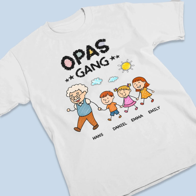 Personalisiertes Unisex-T-Shirt – Geschenk für Opa, Oma – Die Gang von Opa