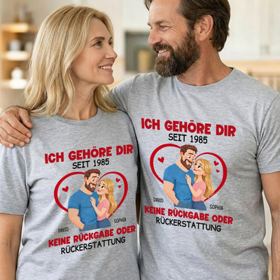 Personalisiertes Unisex-T-Shirt – Geschenk Für Paar – Ich Gehöre Nur Dir