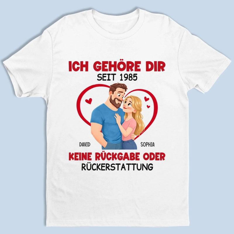 Personalisiertes Unisex-T-Shirt – Geschenk Für Paar – Ich Gehöre Nur Dir