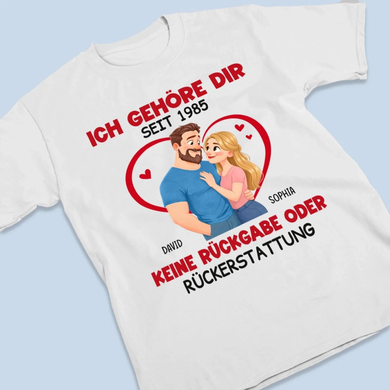 Personalisiertes Unisex-T-Shirt – Geschenk Für Paar – Ich Gehöre Nur Dir