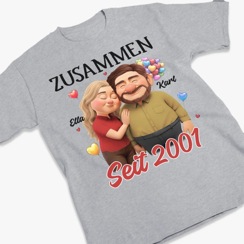 Personalisiertes Unisex-T-Shirt – Geschenk Für Paar – Für Immer Zusammen