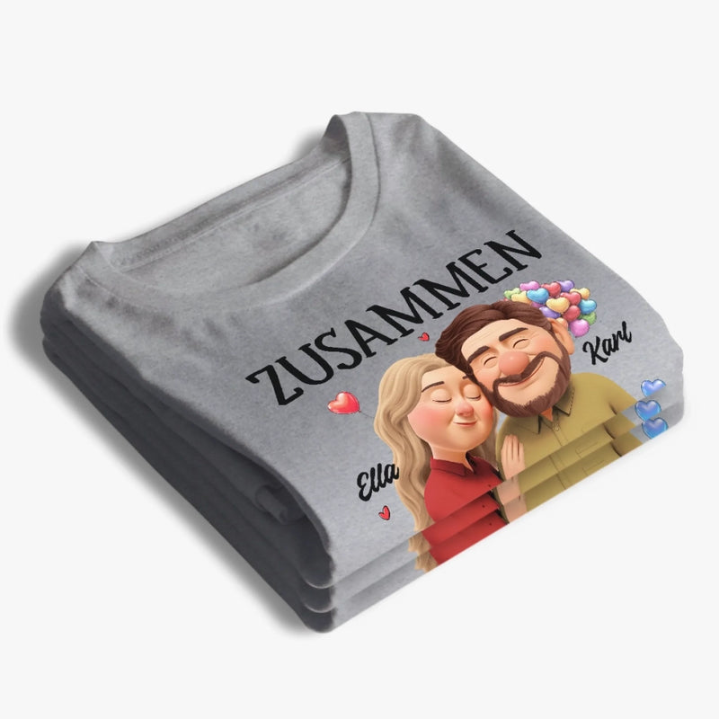 Personalisiertes Unisex-T-Shirt – Geschenk Für Paar – Für Immer Zusammen