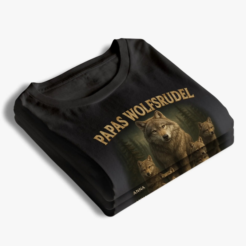 Personalisiertes Unisex-T-Shirt – Geschenk für Opa, Papa – Papas Wolfsrudel